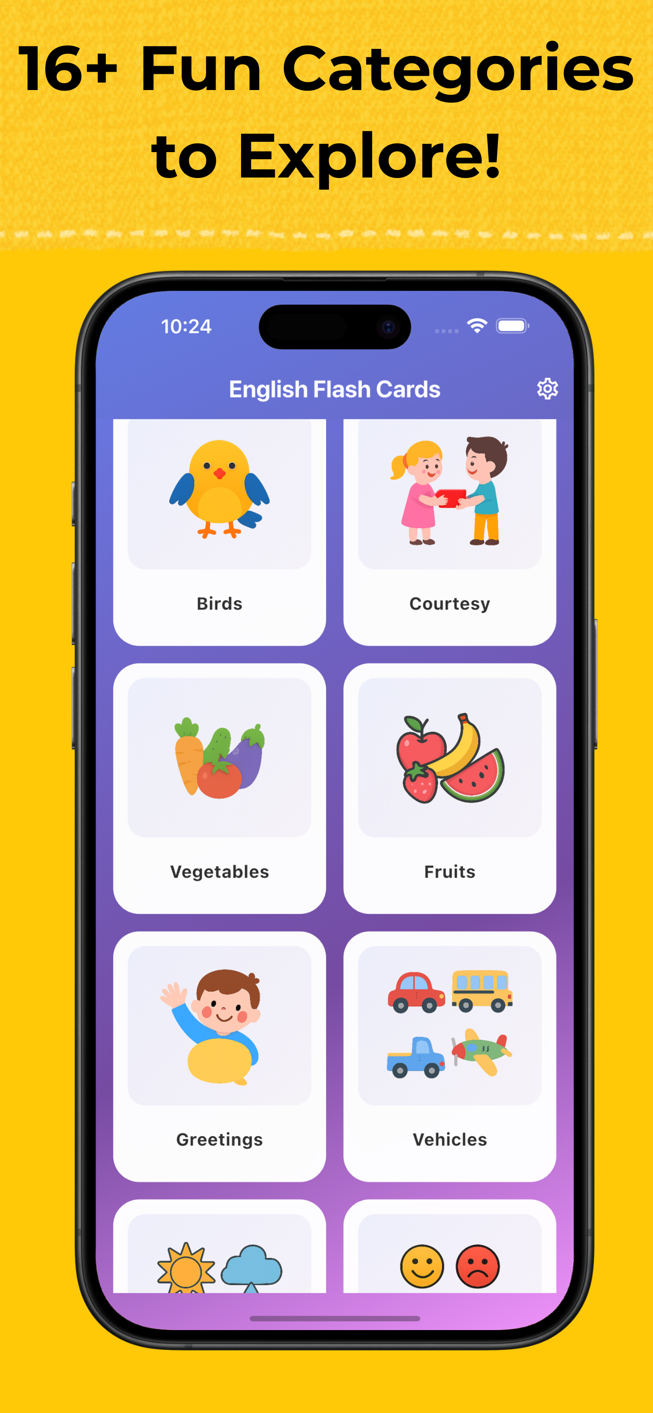Learn English Flashcards app screenshot